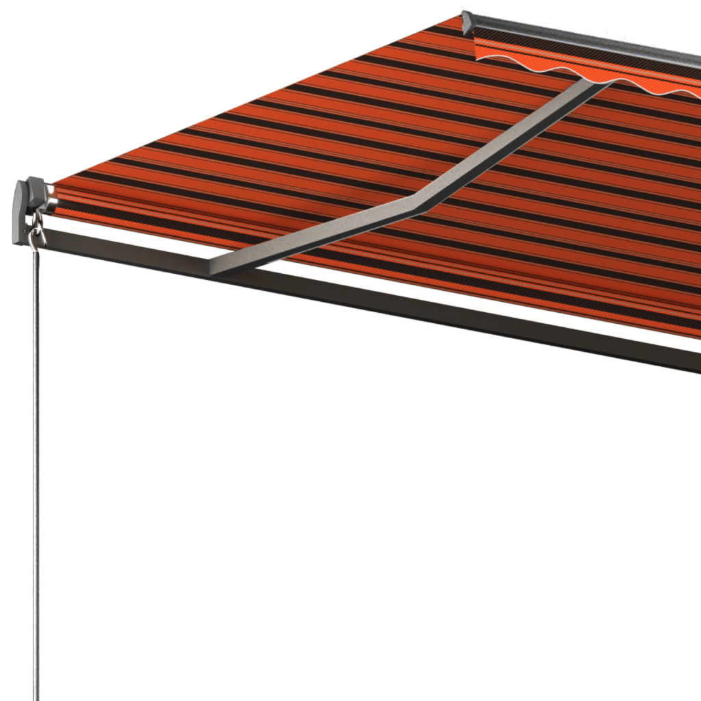 Toldo de pie automático naranja y marrón 350x250 cm vidaXL