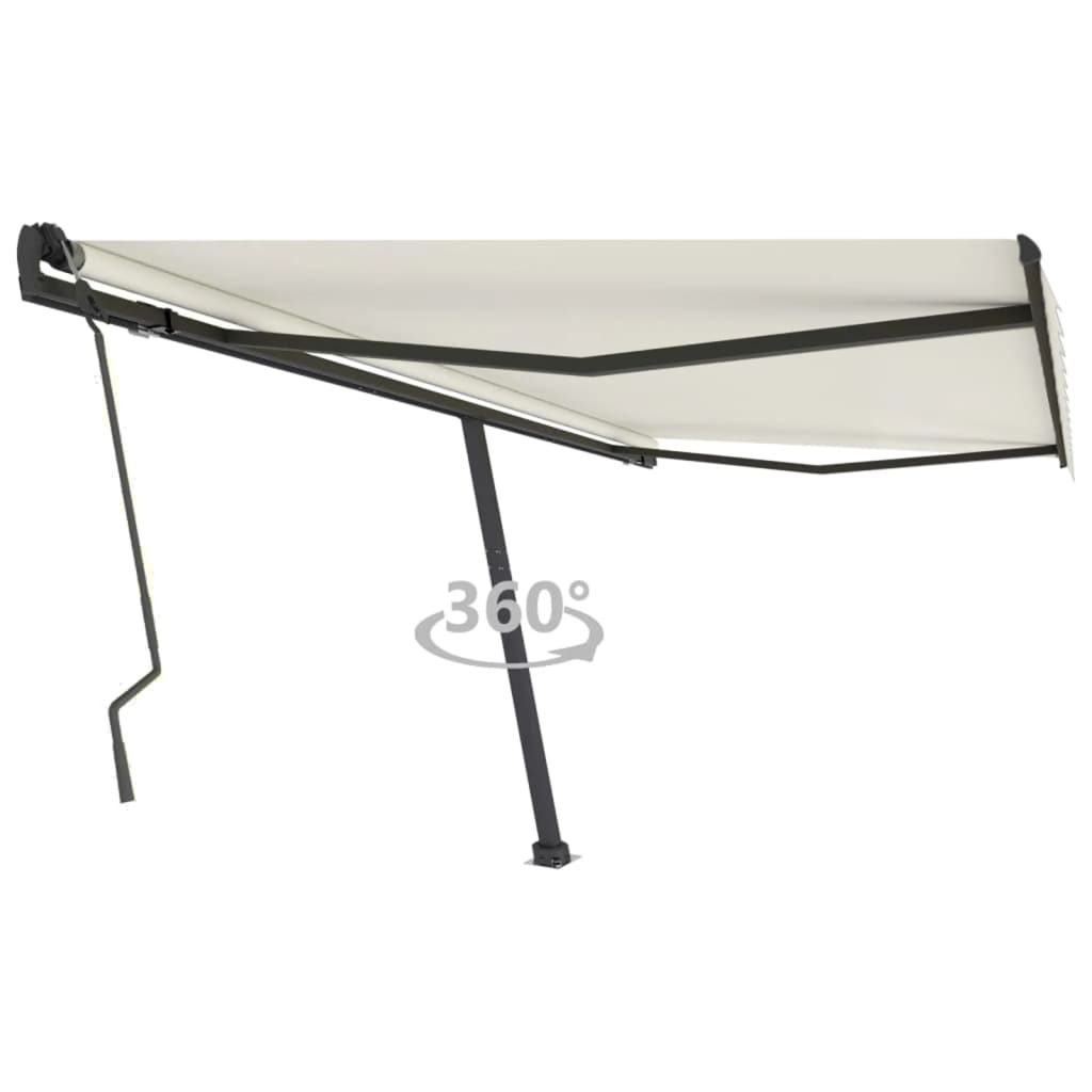 Vetonek Toldo de pie retráctil manual crema 400x300 cm