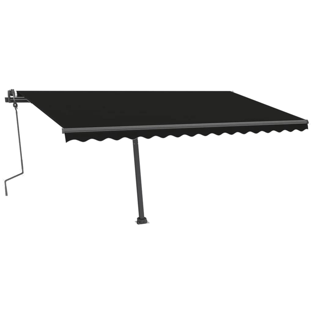 Toldo de pie retráctil manual gris antracita 400x300 cm vidaXL