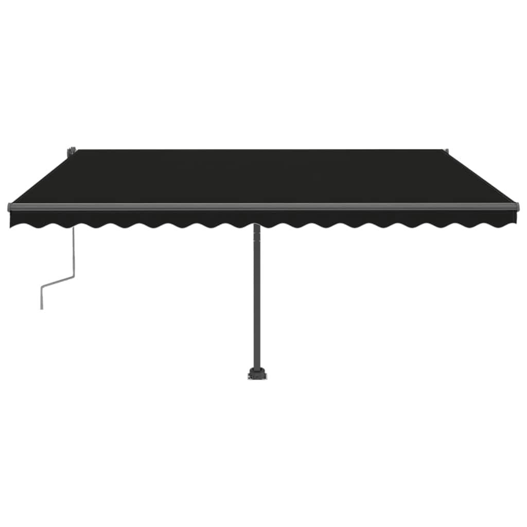 Toldo de pie retráctil manual gris antracita 400x300 cm vidaXL