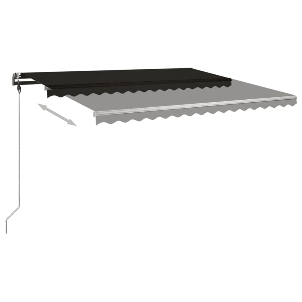 Toldo de pie retráctil manual gris antracita 400x300 cm vidaXL