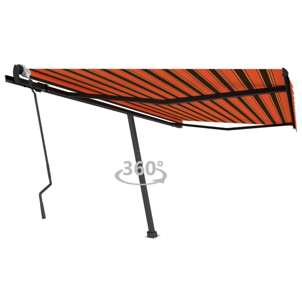 Vetonek Toldo de pie retráctil manual naranja y marrón 400x300 cm