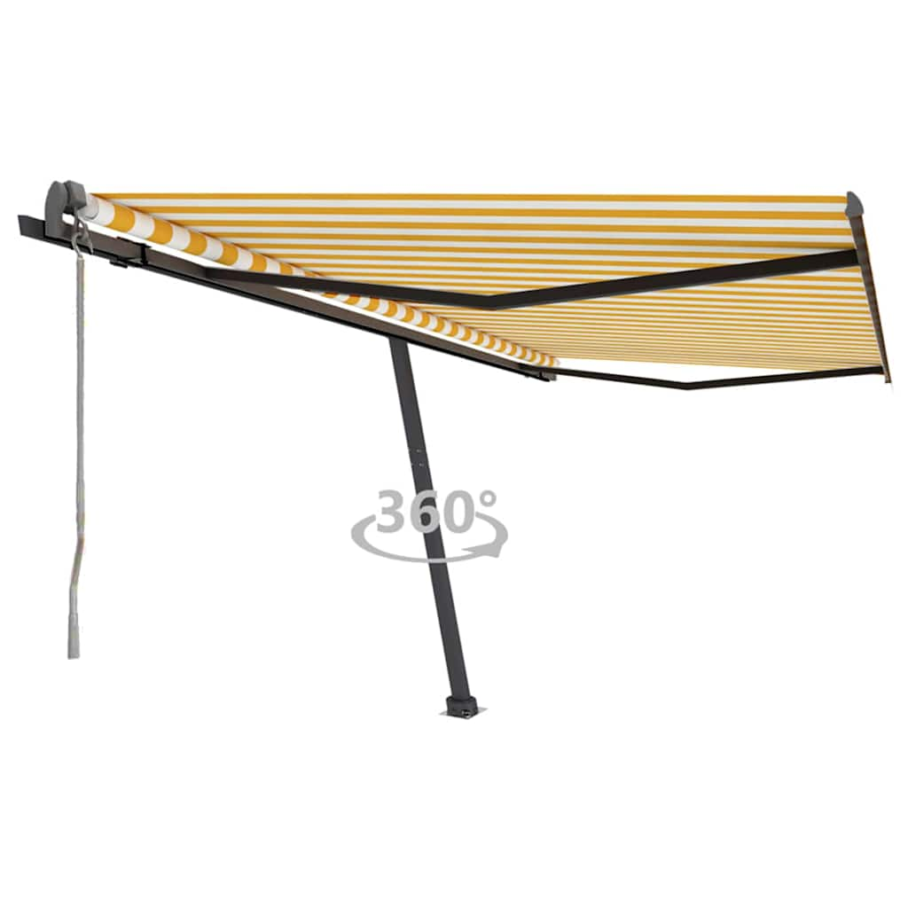 Vetonek Toldo de pie automático amarillo y blanco 400x300 cm