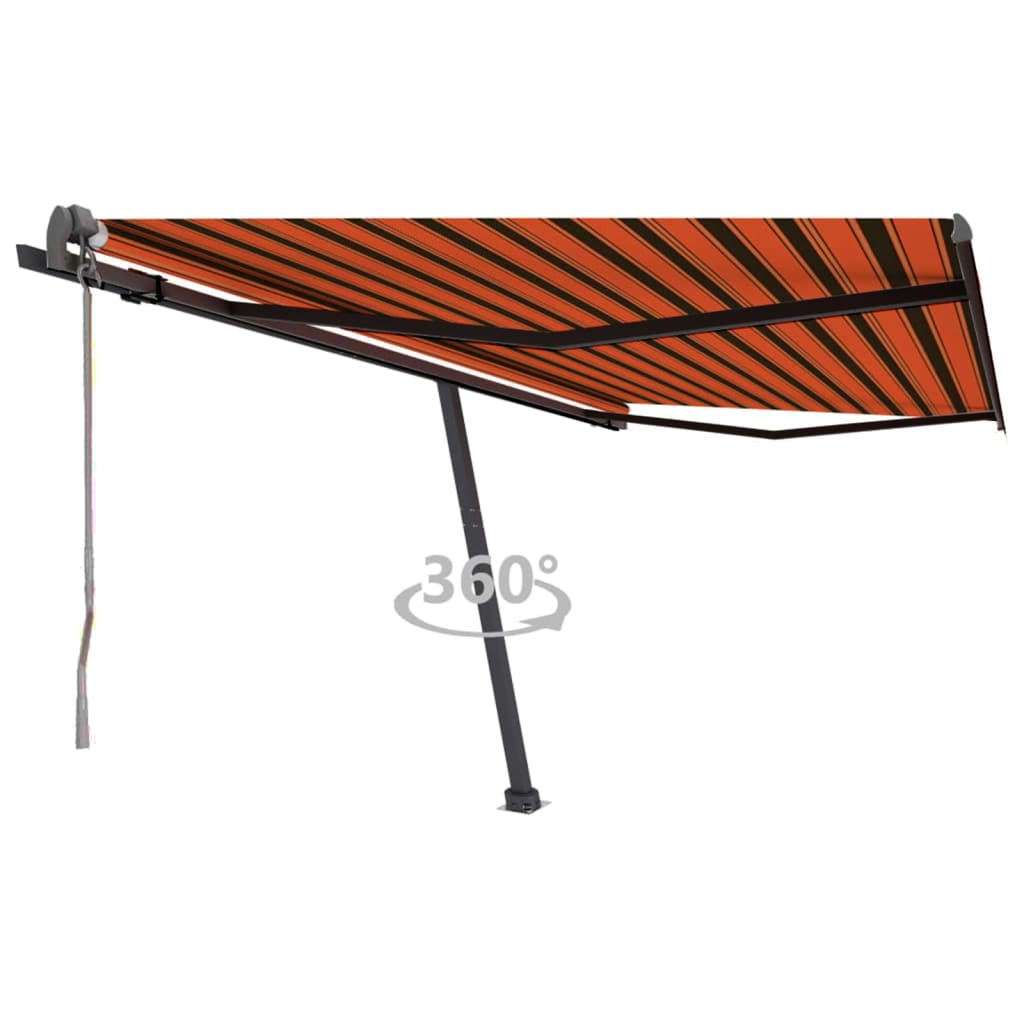 Vetonek Toldo de pie automático naranja y marrón 400x300 cm