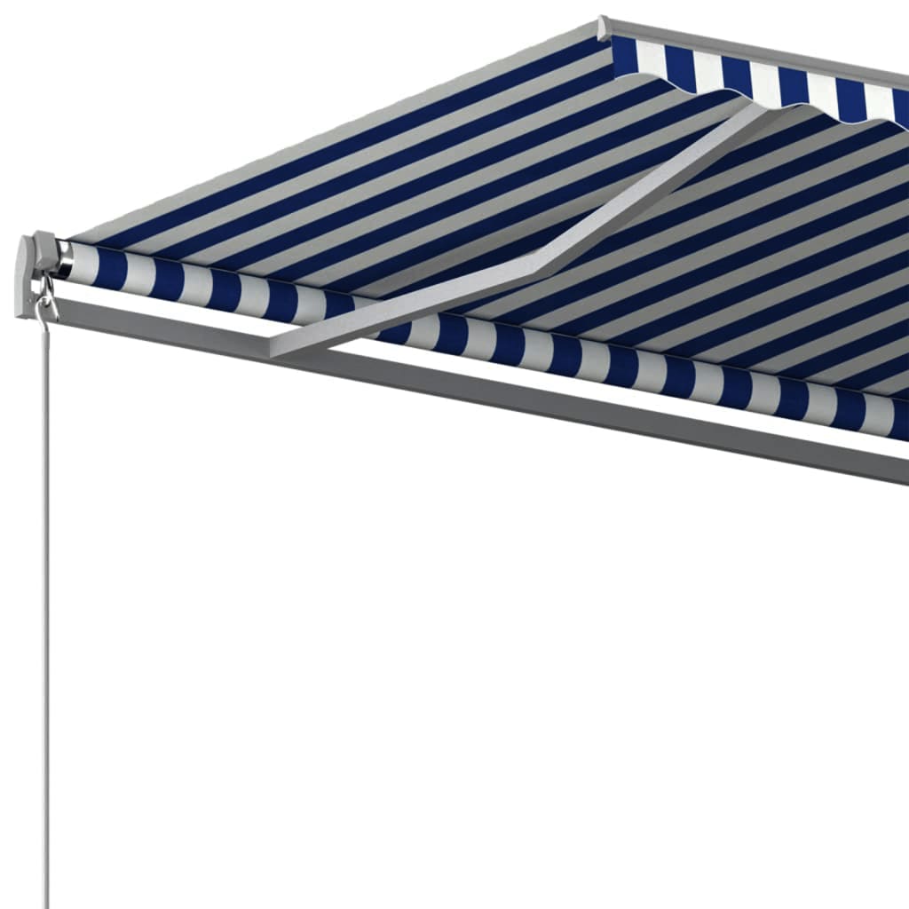 Toldo de pie automático azul y blanco 450x300 cm vidaXL