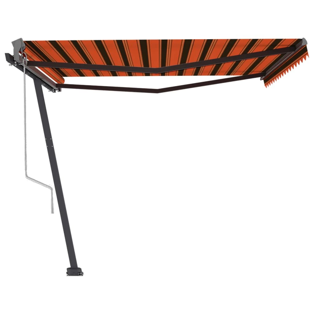 Toldo de pie automático naranja y marrón 450x300 cm vidaXL