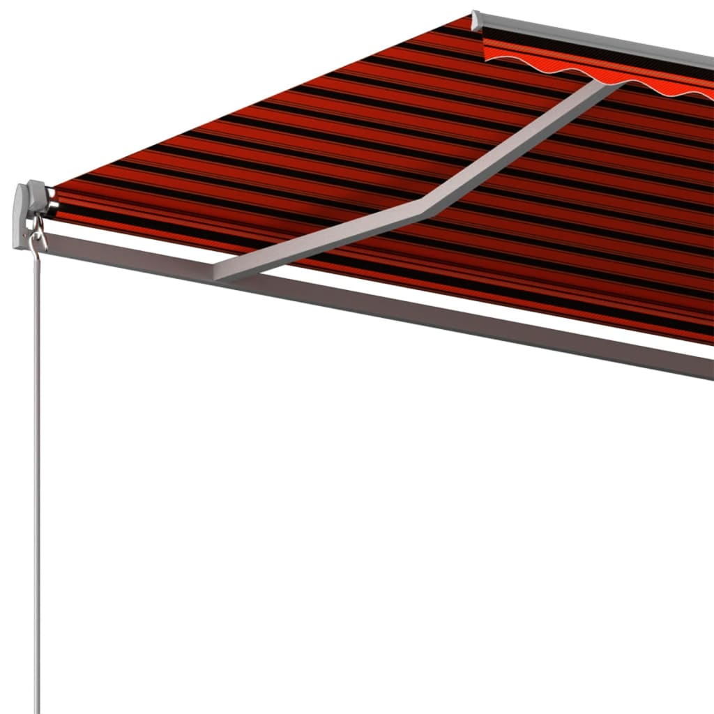 Toldo de pie automático naranja y marrón 450x300 cm vidaXL