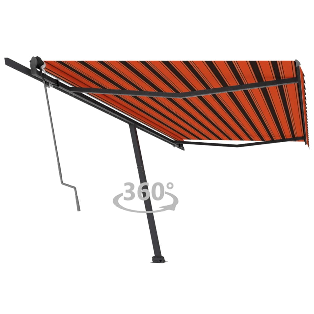 Vetonek Toldo de pie automático naranja y marrón 500x300 cm