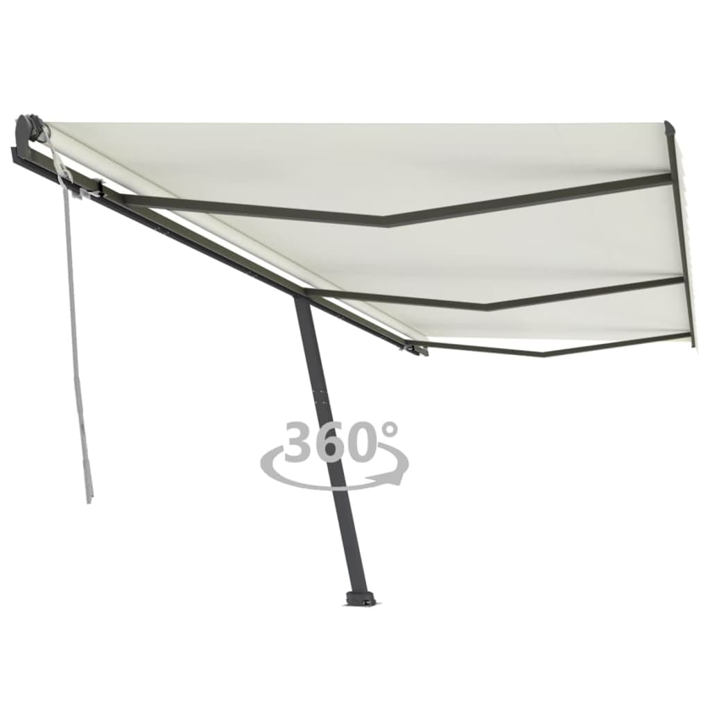 Vetonek Toldo de pie retráctil manual crema 600x300 cm