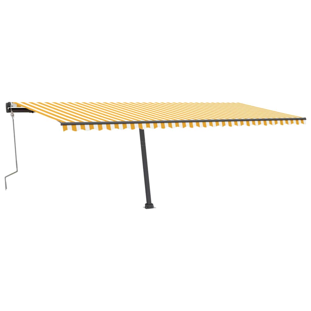 Toldo de pie retráctil manual amarillo y blanco 600x300 cm vidaXL