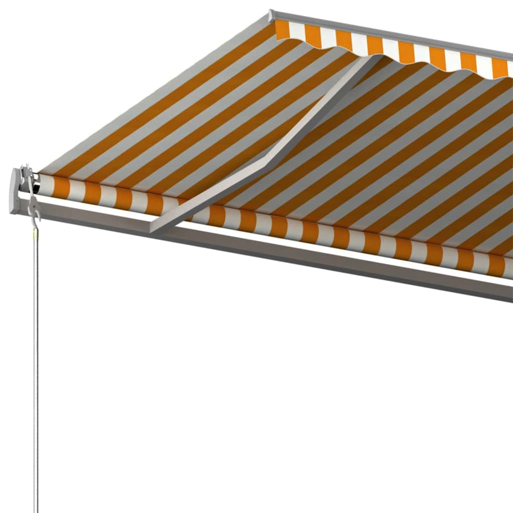 Toldo de pie retráctil manual amarillo y blanco 600x300 cm vidaXL