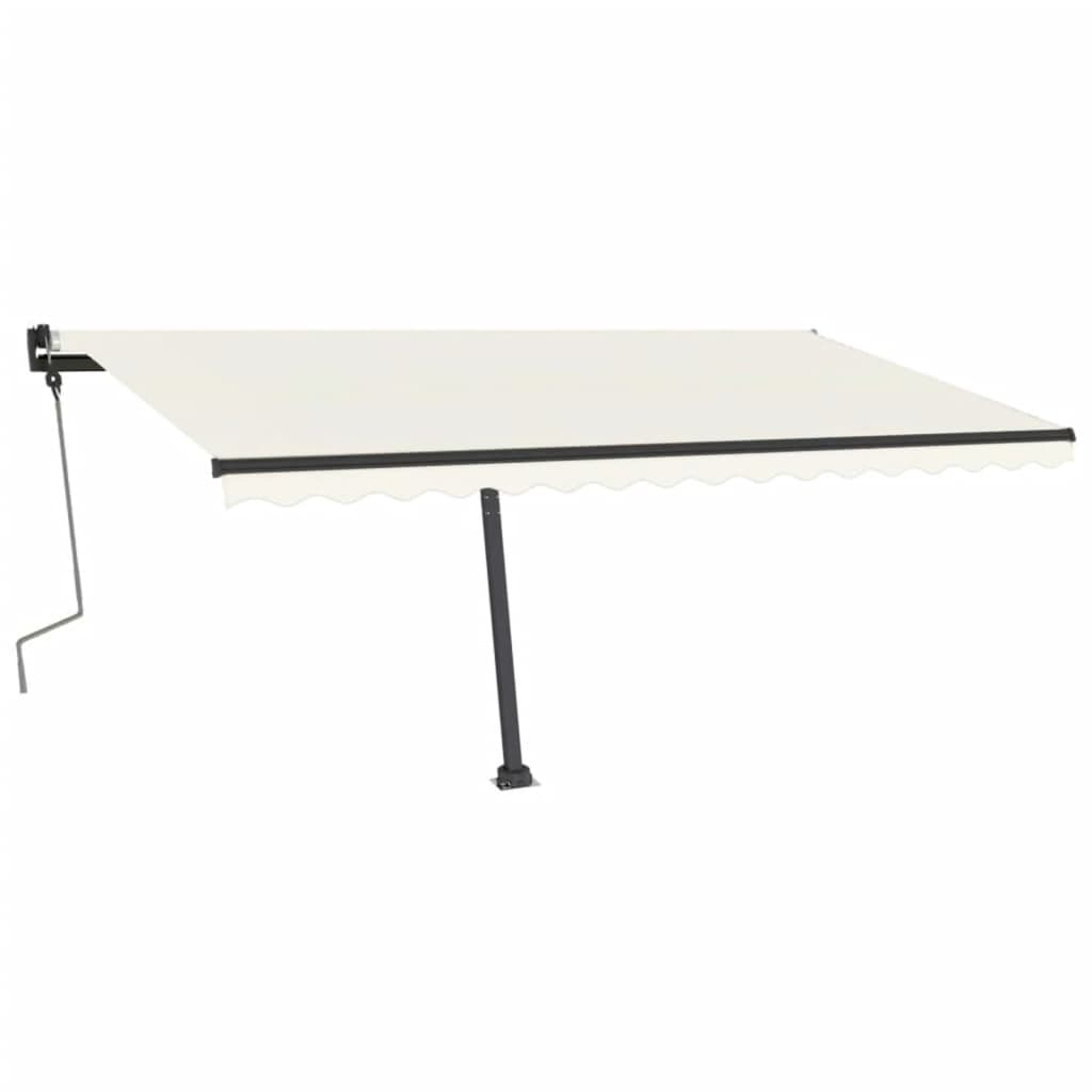 Toldo de pie manual retráctil crema 400x350 cm vidaXL