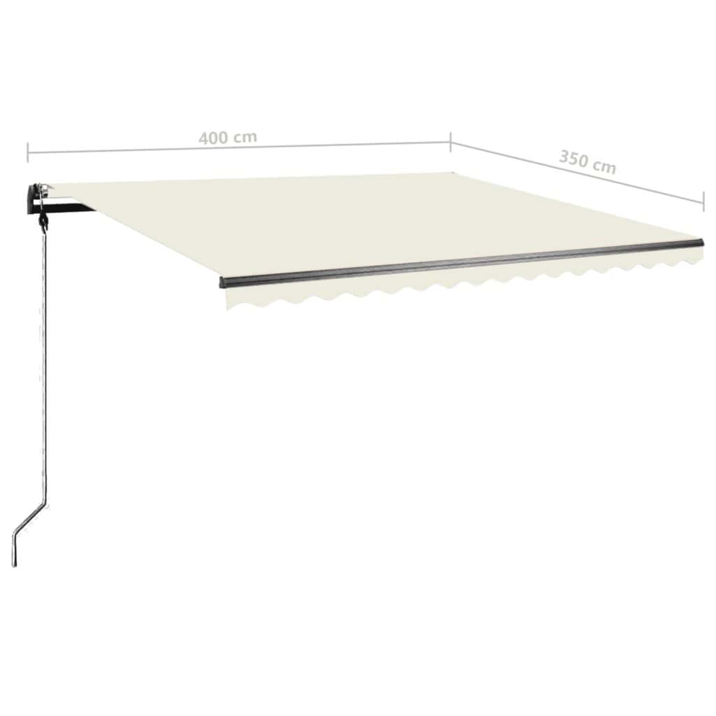 Toldo de pie manual retráctil crema 400x350 cm vidaXL