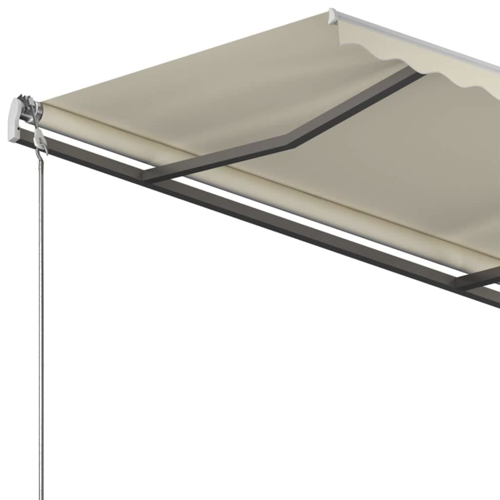 Toldo de pie manual retráctil crema 400x350 cm vidaXL