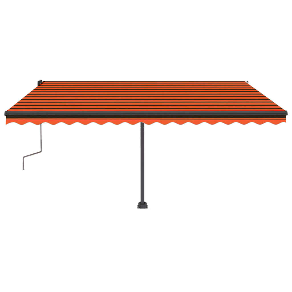 Toldo de pie manual retráctil naranja y marrón 400x350 cm vidaXL