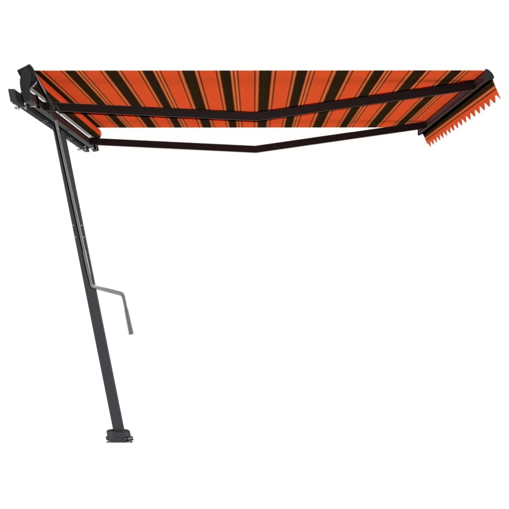 Toldo de pie manual retráctil naranja y marrón 400x350 cm vidaXL