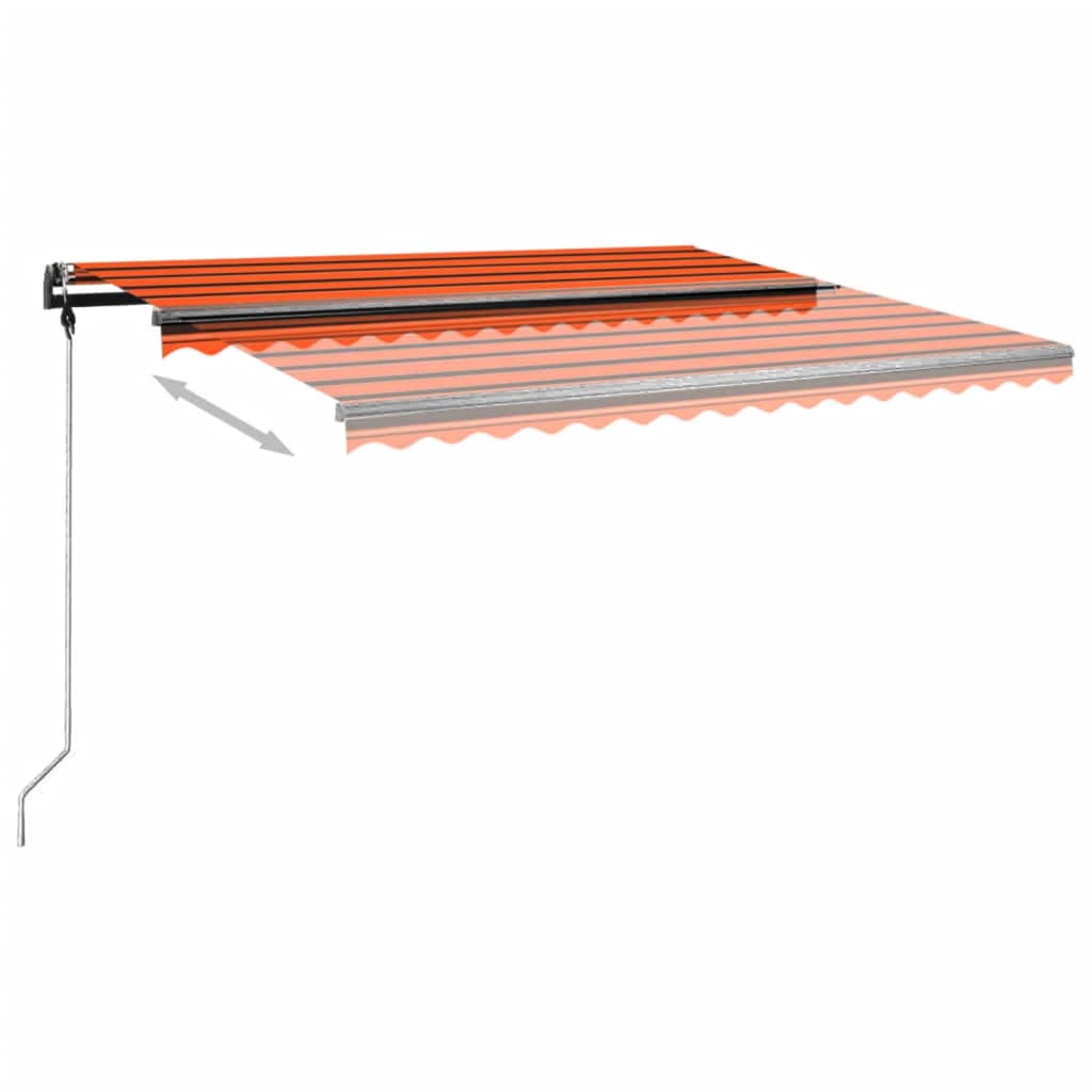 Toldo de pie manual retráctil naranja y marrón 400x350 cm vidaXL