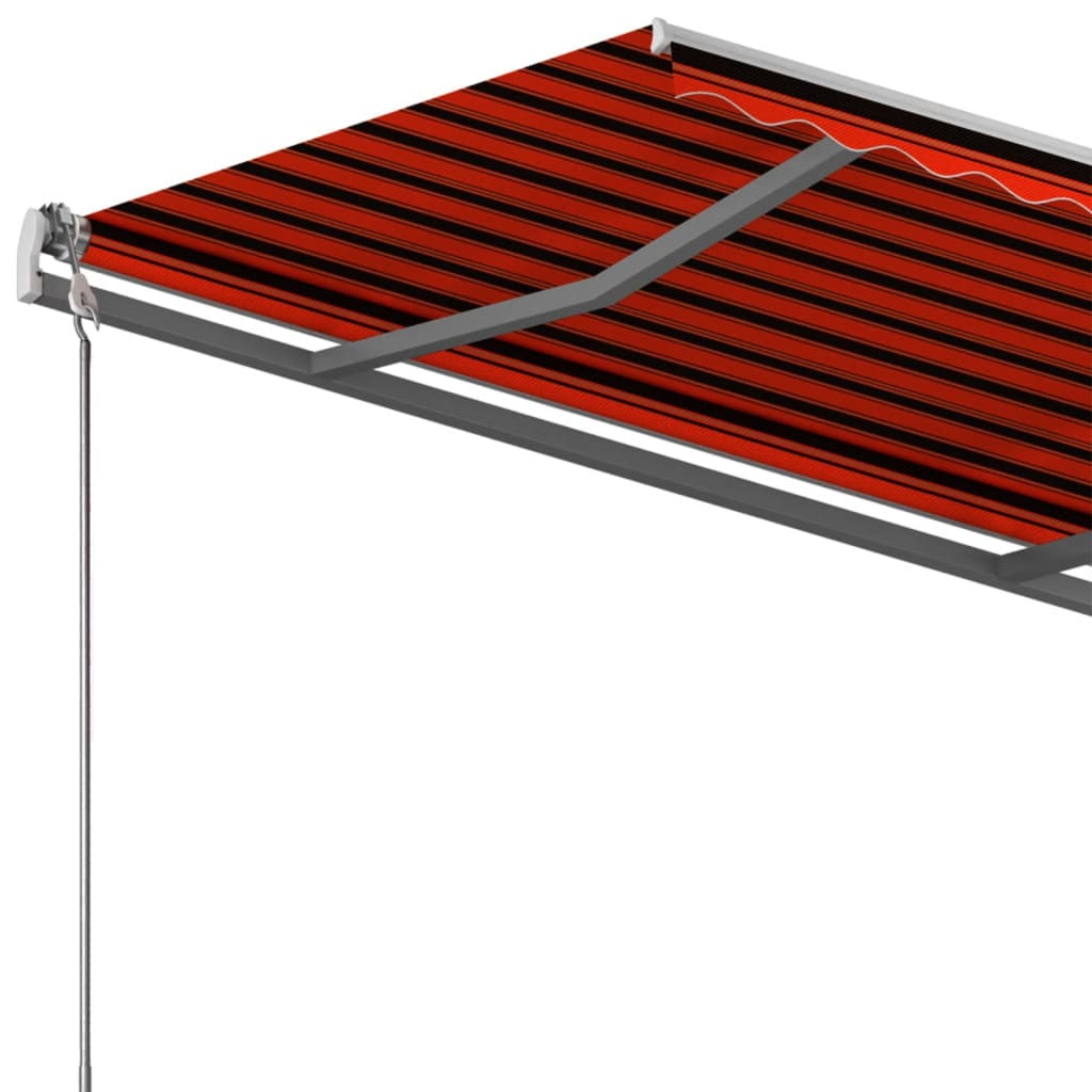 Toldo de pie manual retráctil naranja y marrón 400x350 cm vidaXL