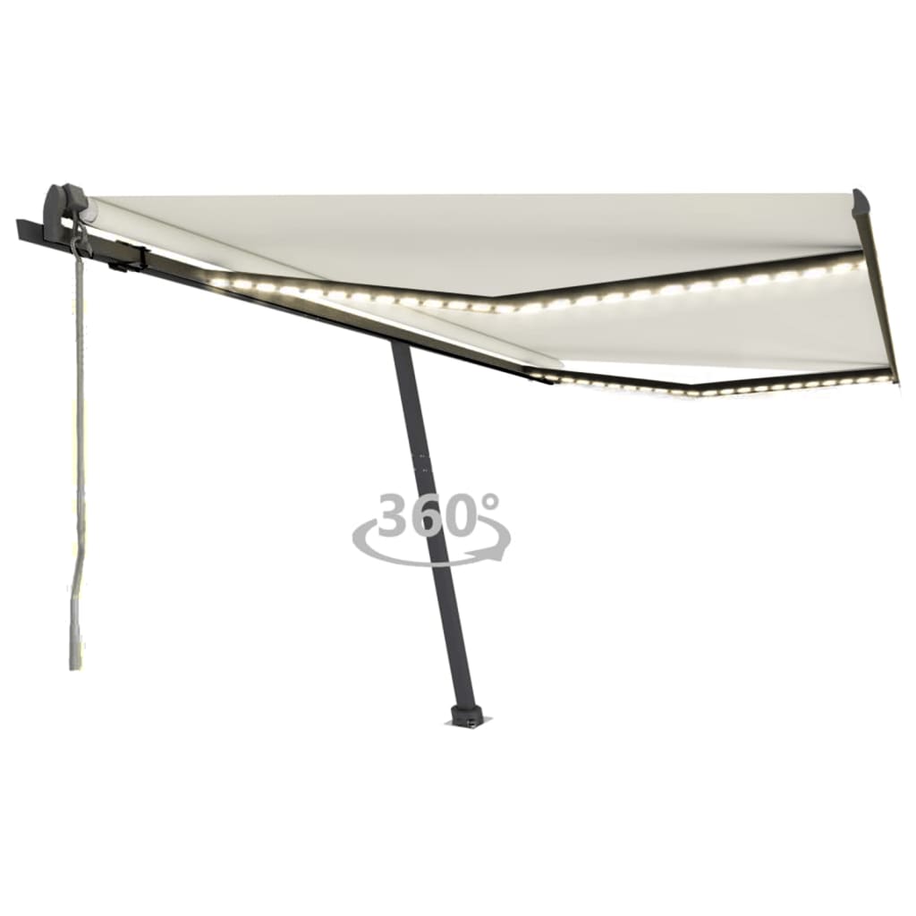 Vetonek Toldo automático con LED y sensor de viento crema 400x350 cm