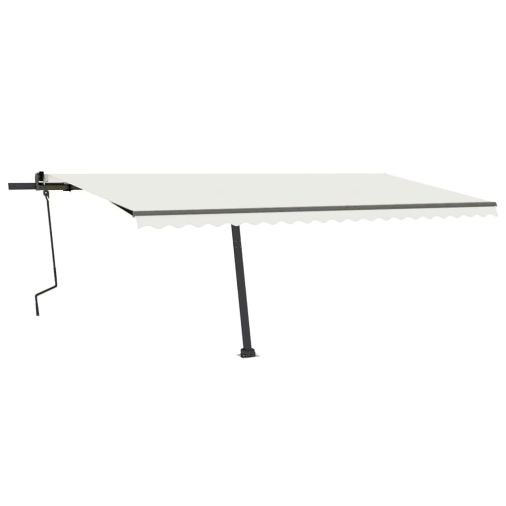 Toldo de pie retráctil manual crema 500x350 cm vidaXL