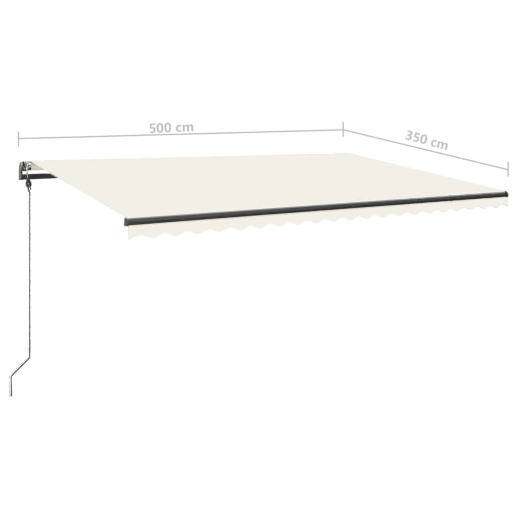 Toldo de pie retráctil manual crema 500x350 cm vidaXL