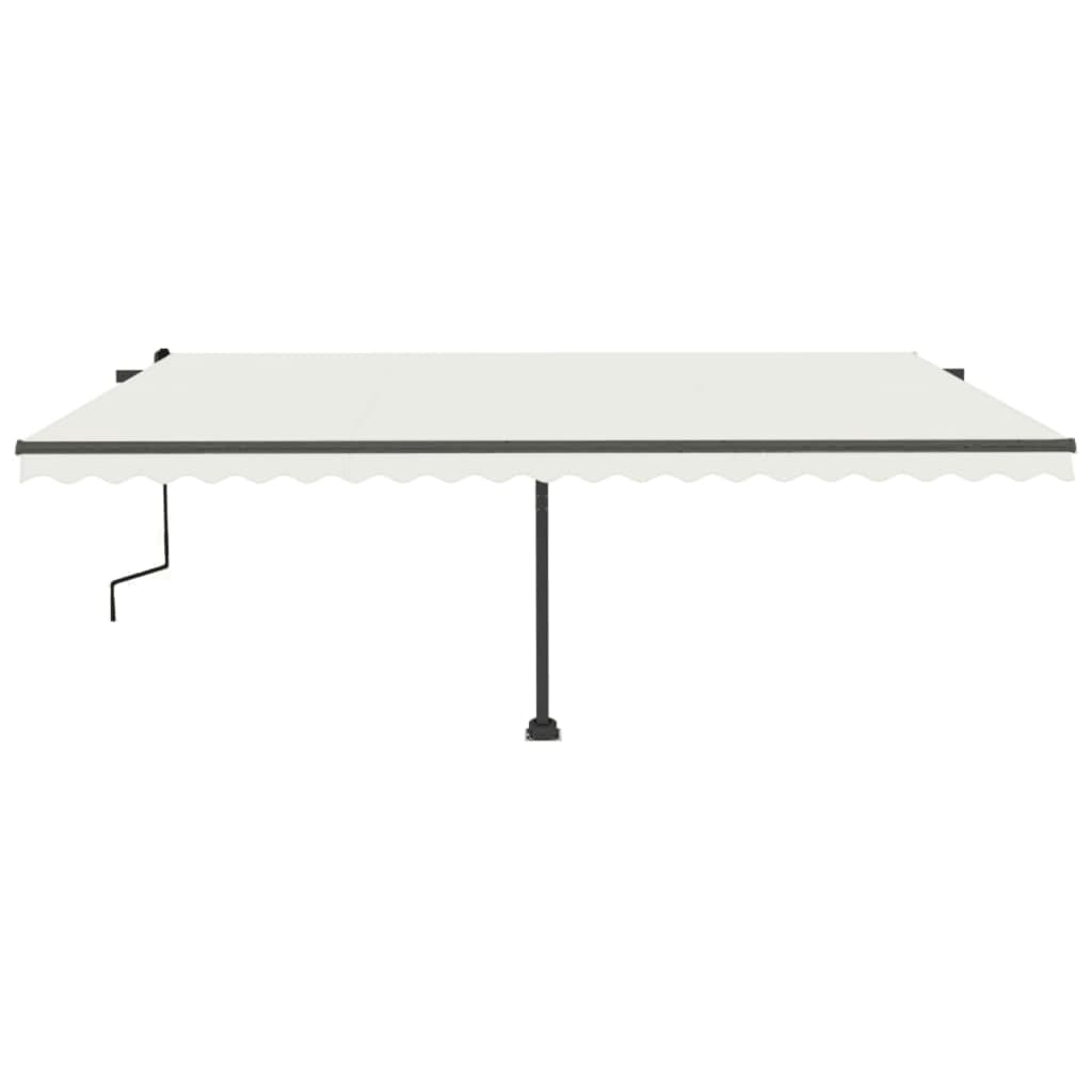 Toldo de pie retráctil manual crema 500x350 cm vidaXL