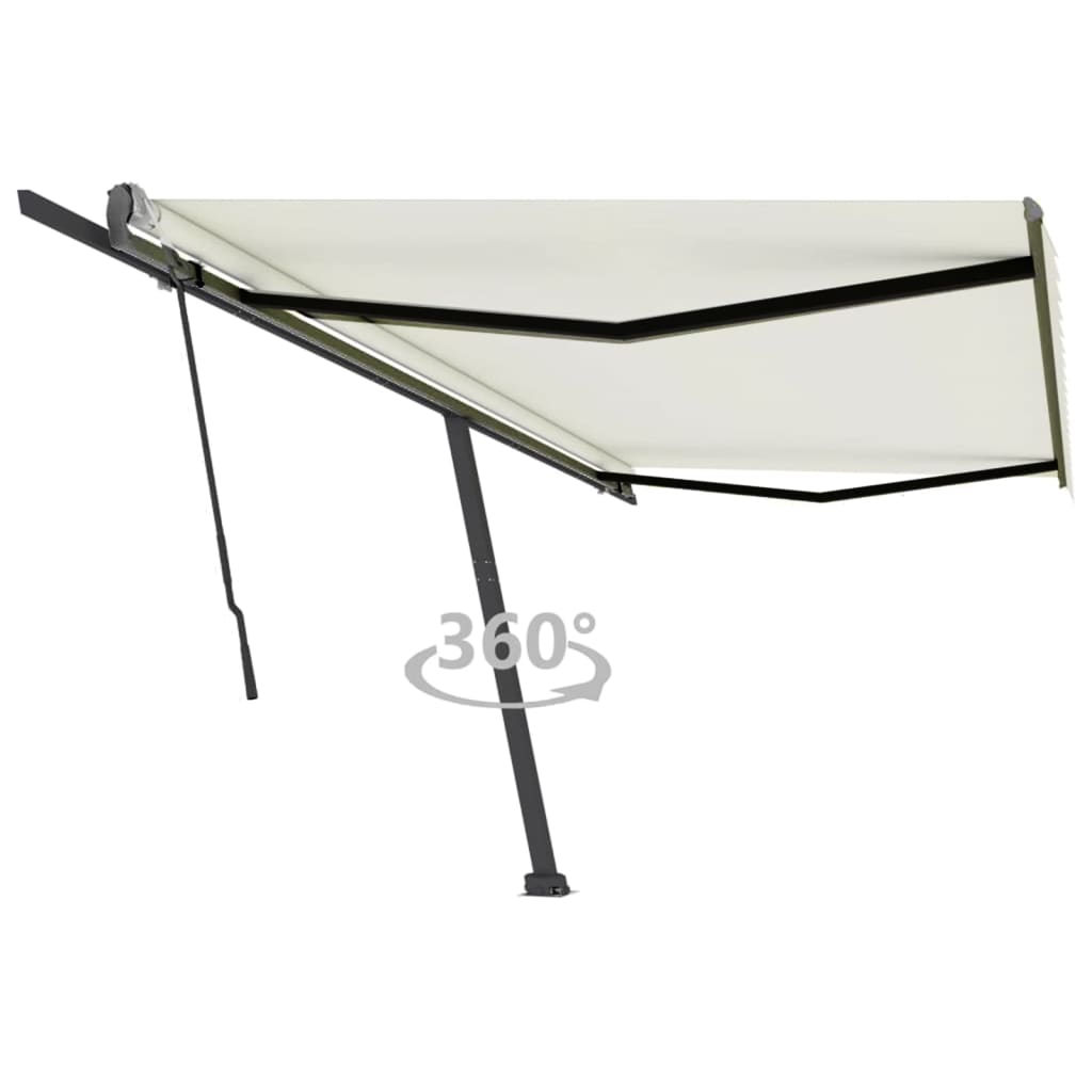 Vetonek Toldo de pie retráctil manual crema 500x350 cm