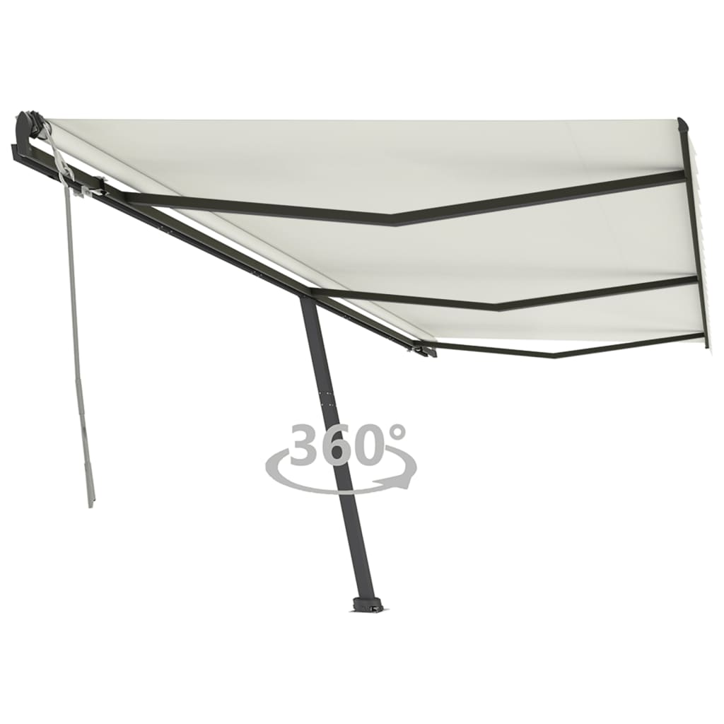 Vetonek Toldo de pie retráctil manual crema 600x350 cm