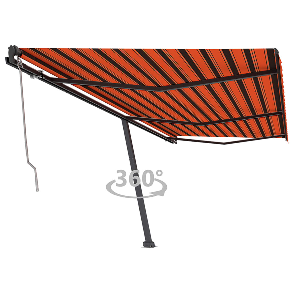 Vetonek Toldo de pie automático naranja y marrón 600x350 cm