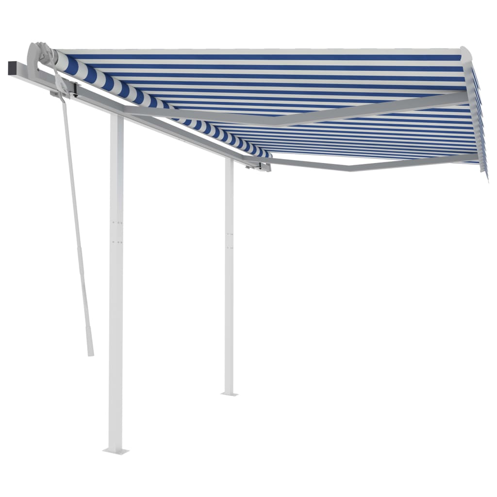 Vetonek Toldo manual retráctil con LED azul y blanco 3x2,5 m