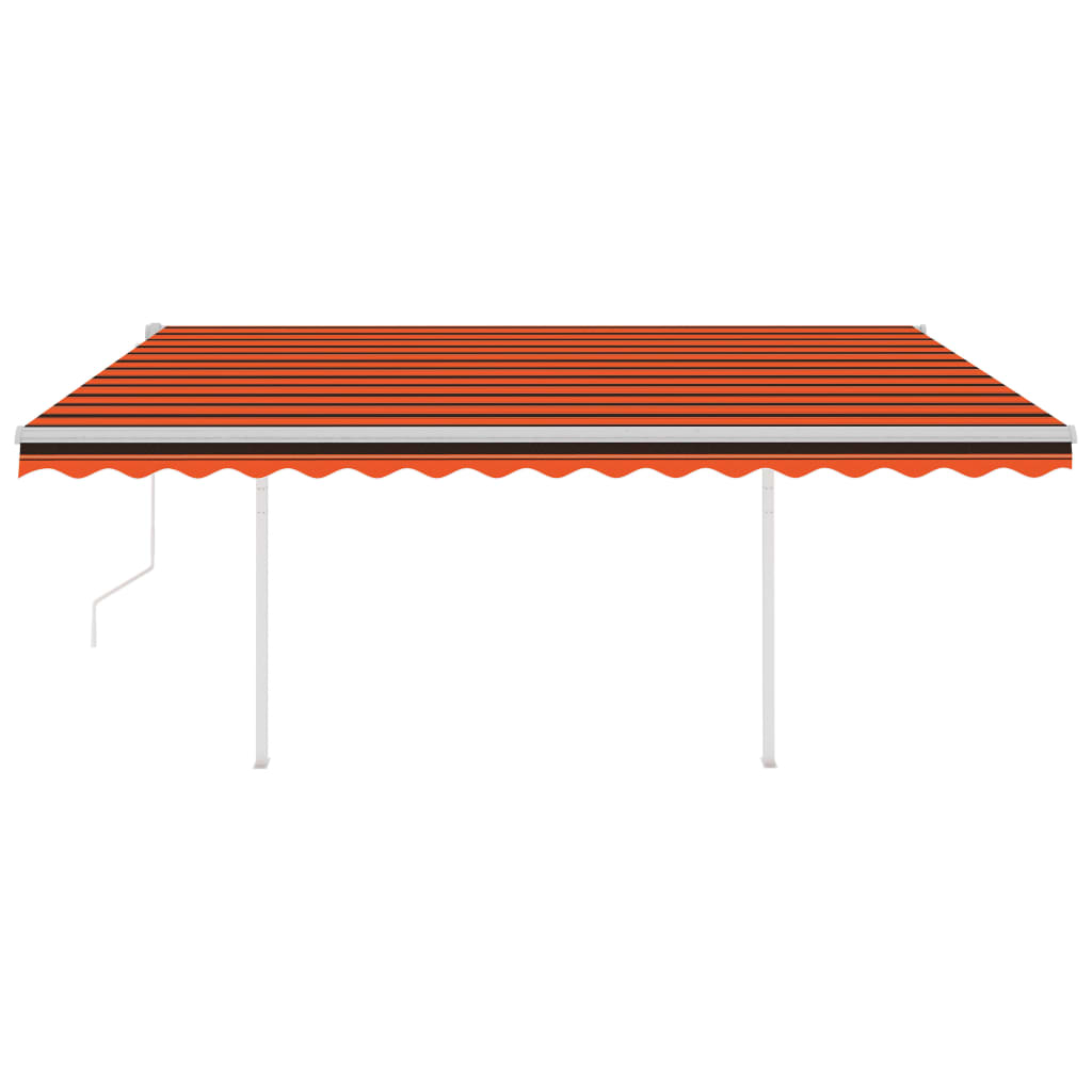 Toldo retráctil automático con postes naranja y marrón 4x3 m vidaXL