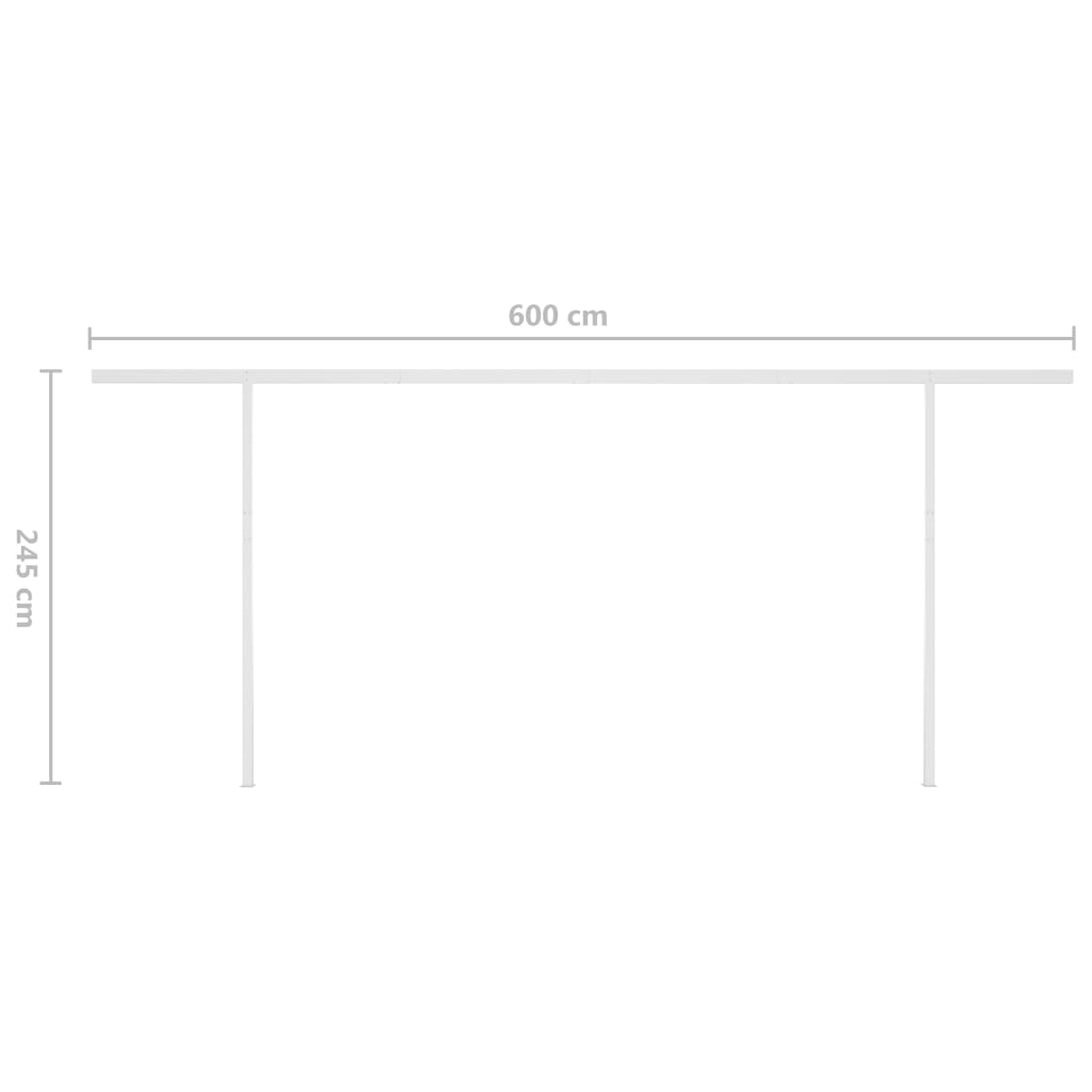 Toldo manual retráctil con postes naranja y marrón 6x3 m vidaXL