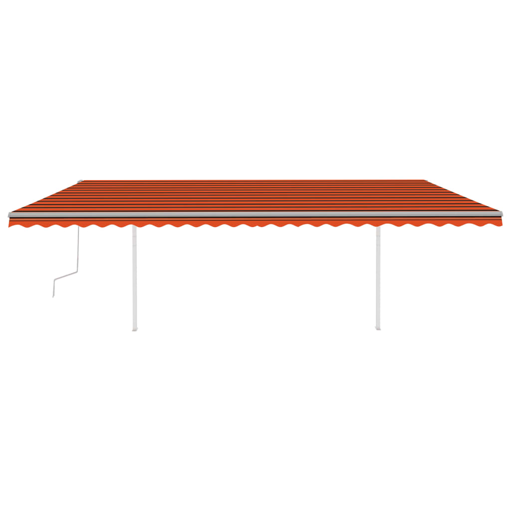 Toldo manual retráctil con postes naranja y marrón 6x3 m vidaXL