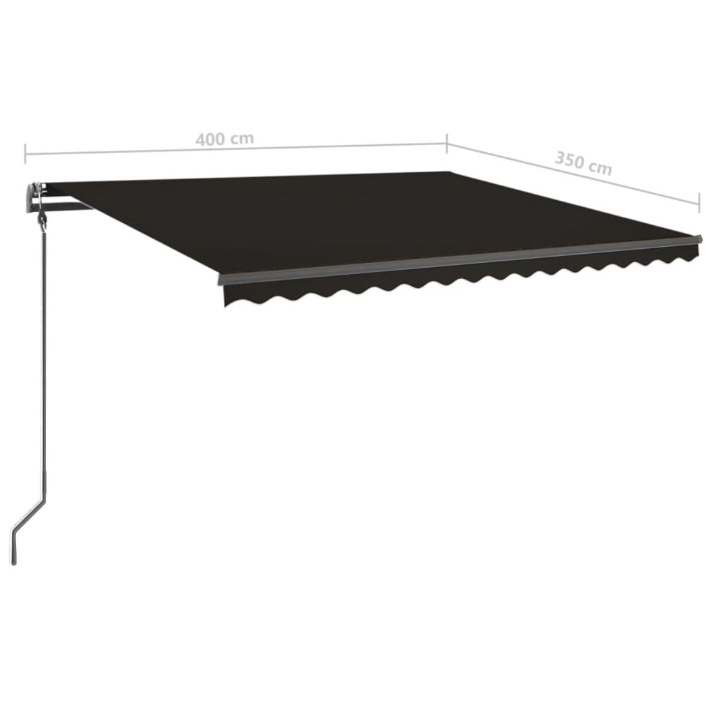 Toldo retráctil automático con postes gris antracita 4x3,5 m vidaXL