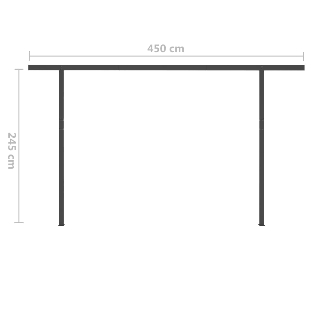 Toldo retráctil automático con postes gris antracita 4x3,5 m vidaXL