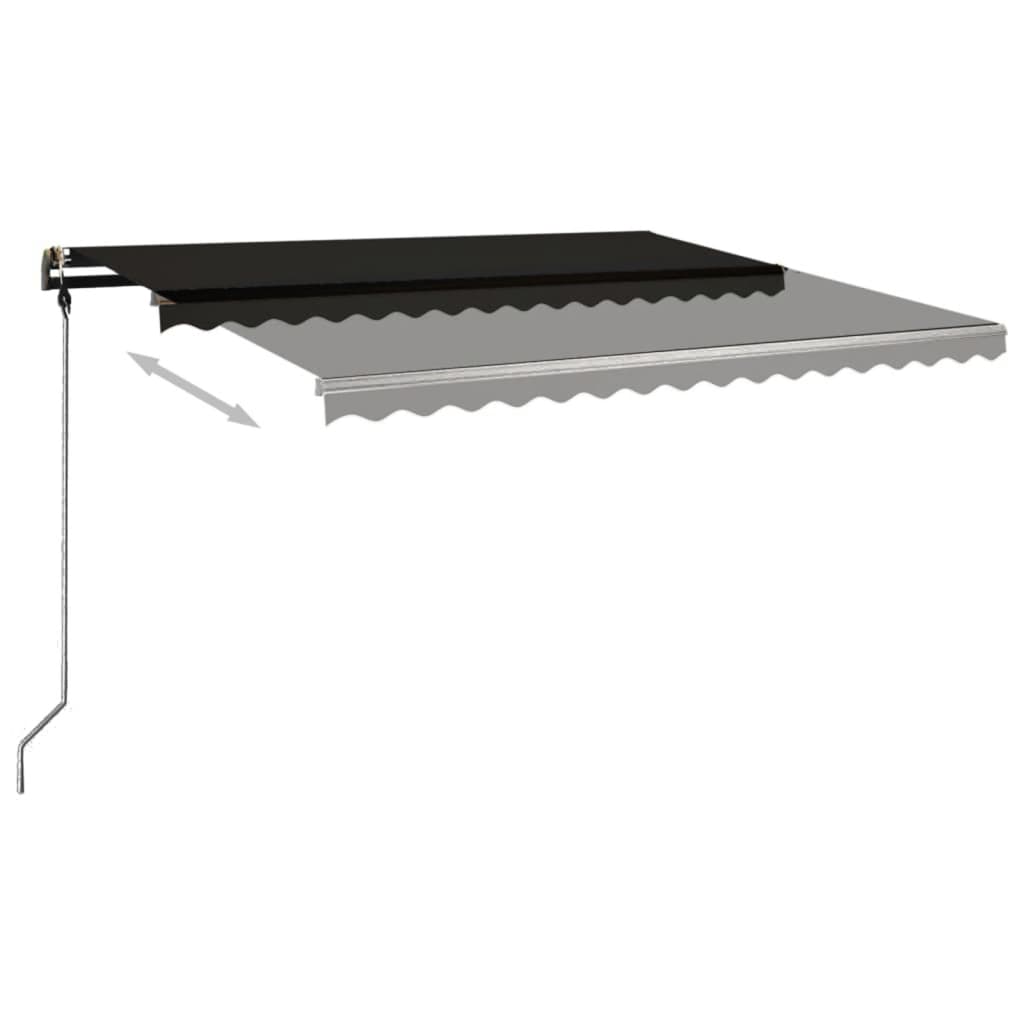 Toldo retráctil automático con postes gris antracita 4x3,5 m vidaXL