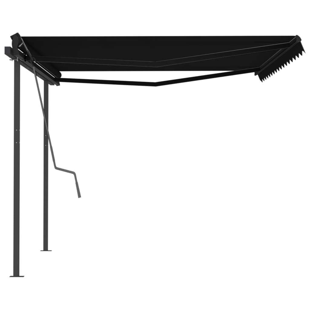 Toldo retráctil automático con postes gris antracita 4x3,5 m vidaXL