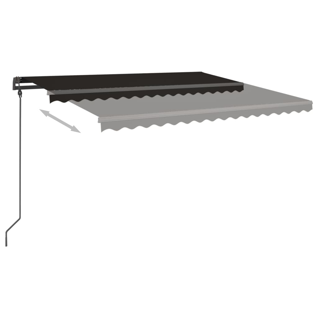 Toldo retráctil automático con postes gris antracita 5x3,5 m vidaXL