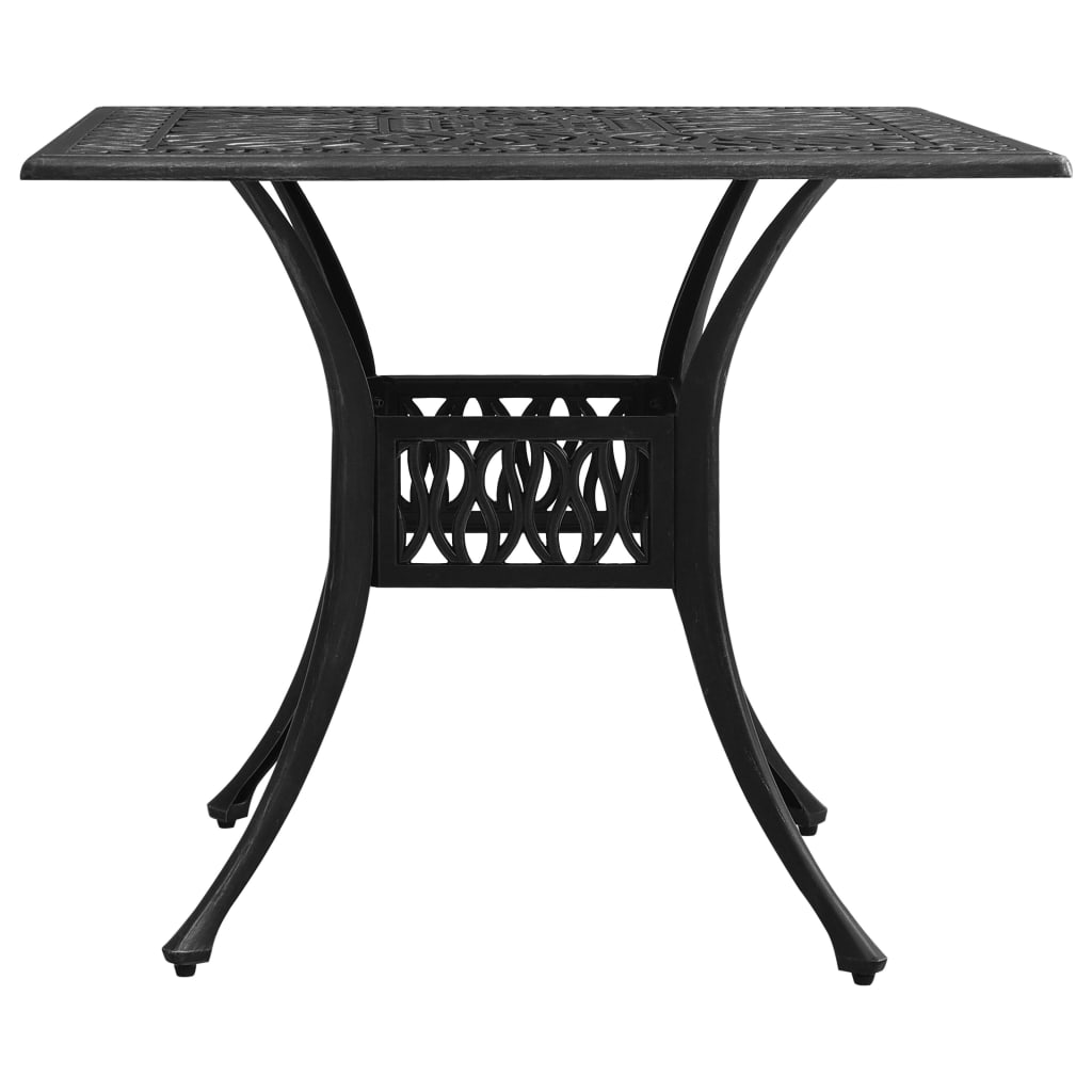 Mesa y sillas de bistró 3 piezas aluminio fundido negro vidaXL