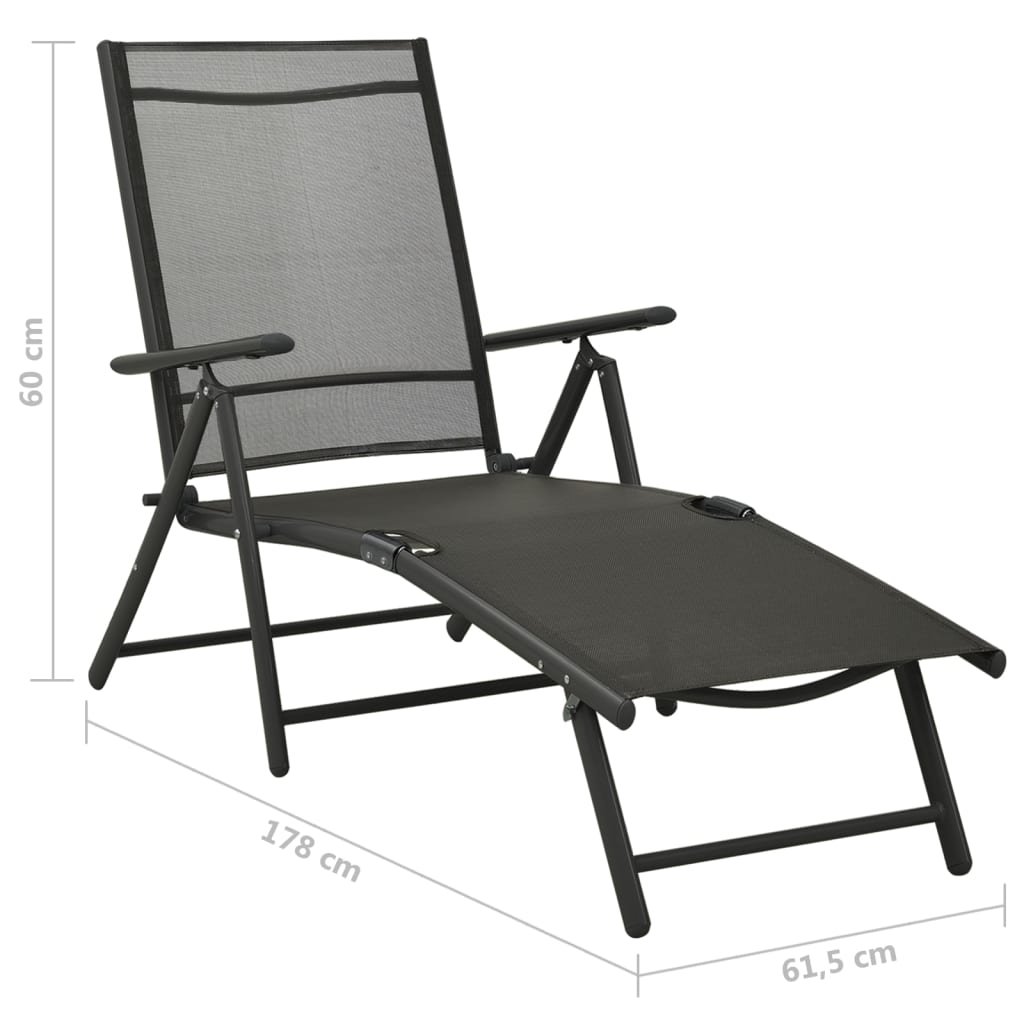 Garden furniture set 9 pieces black and gray anthracite