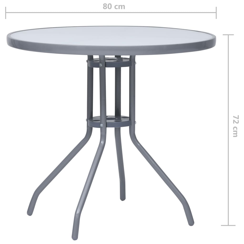 Set de comedor para jardín 5 piezas aluminio y textilene plata