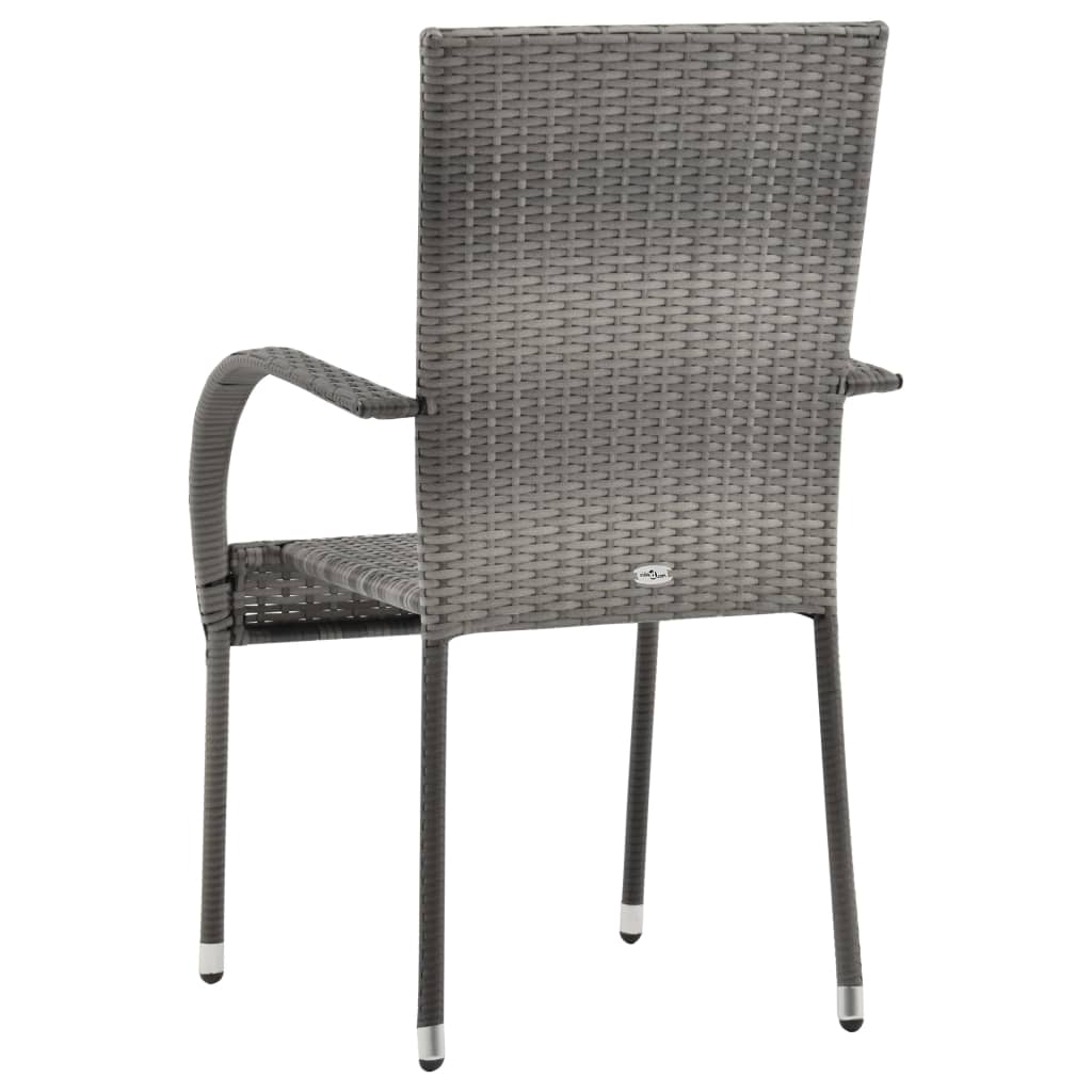 Set de muebles de comedor de jardín 7 piezas ratán PE gris vidaXL