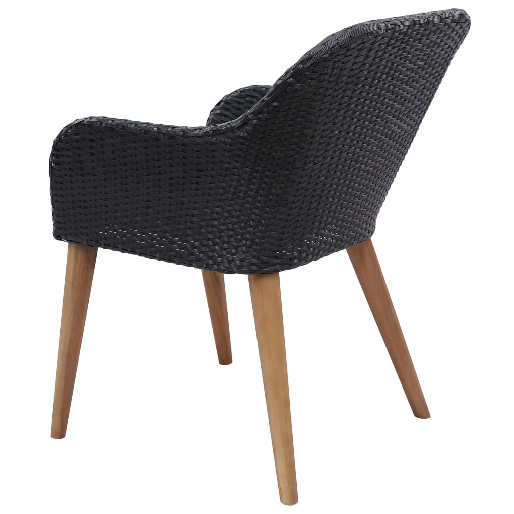 Juego de comedor para jardín 5 piezas negro V9480 Vetonek