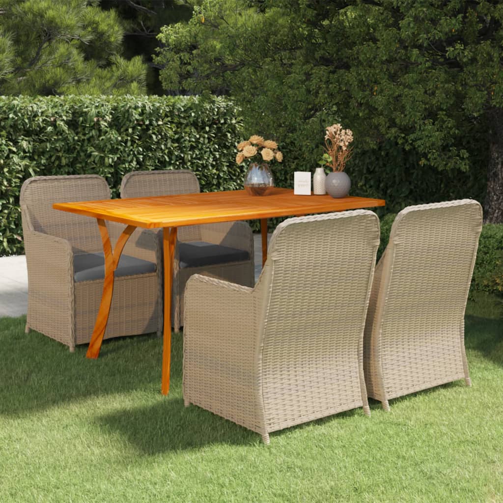 Vetonek Juego de comedor para jardín 5 piezas marrón