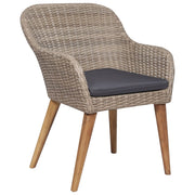 Juego de comedor para jardín 5 piezas marrón V2718 Vetonek