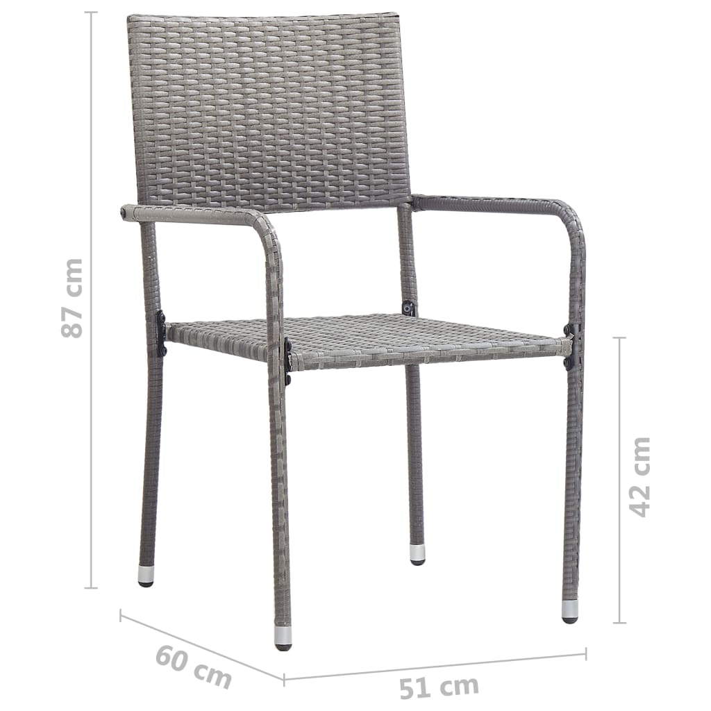 Set de comedor jardín 7 pzas ratán sintético gris antracita vidaXL