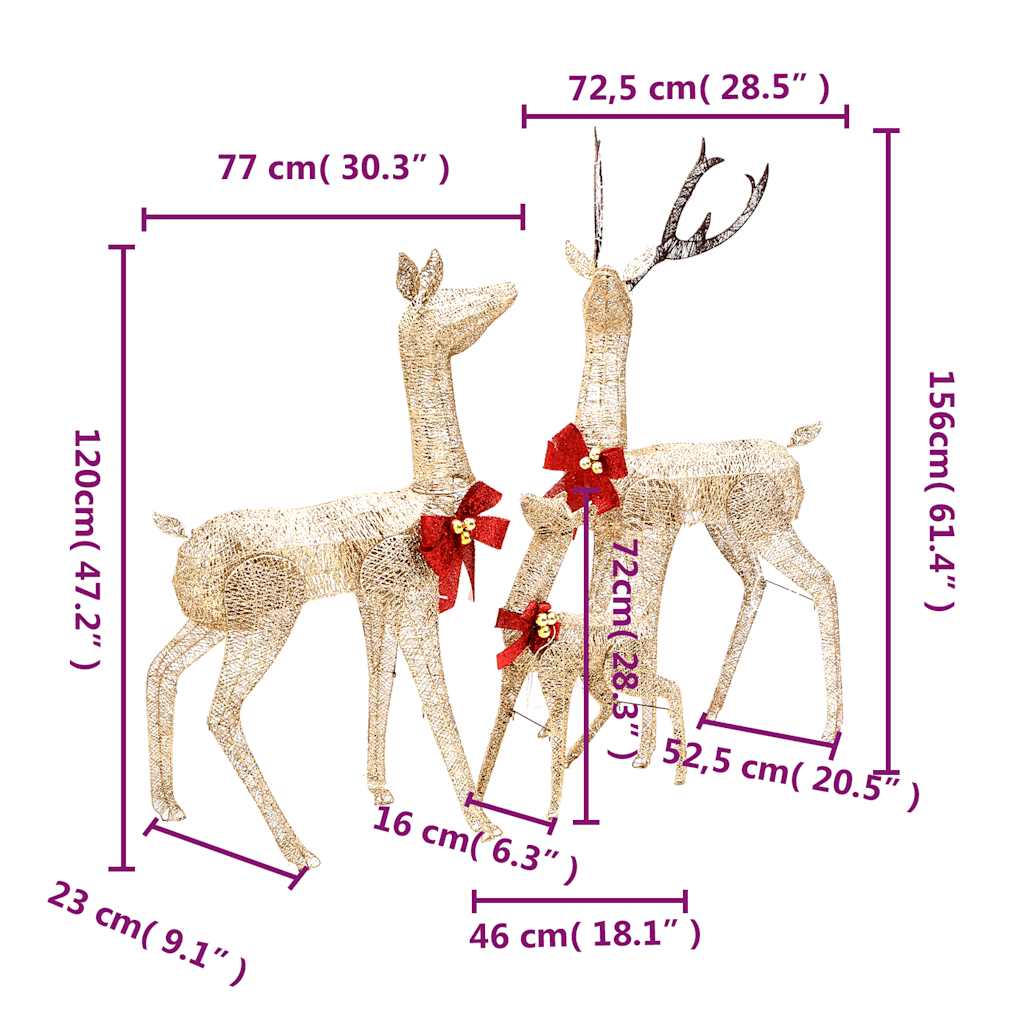 Dorado Christmas reindeer family figures 201 LED