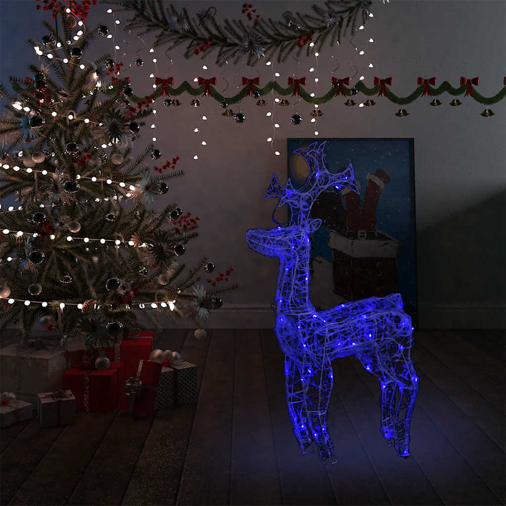 Vetonek Reno de Navidad 90 LEDs acrílico 60x16x100 cm