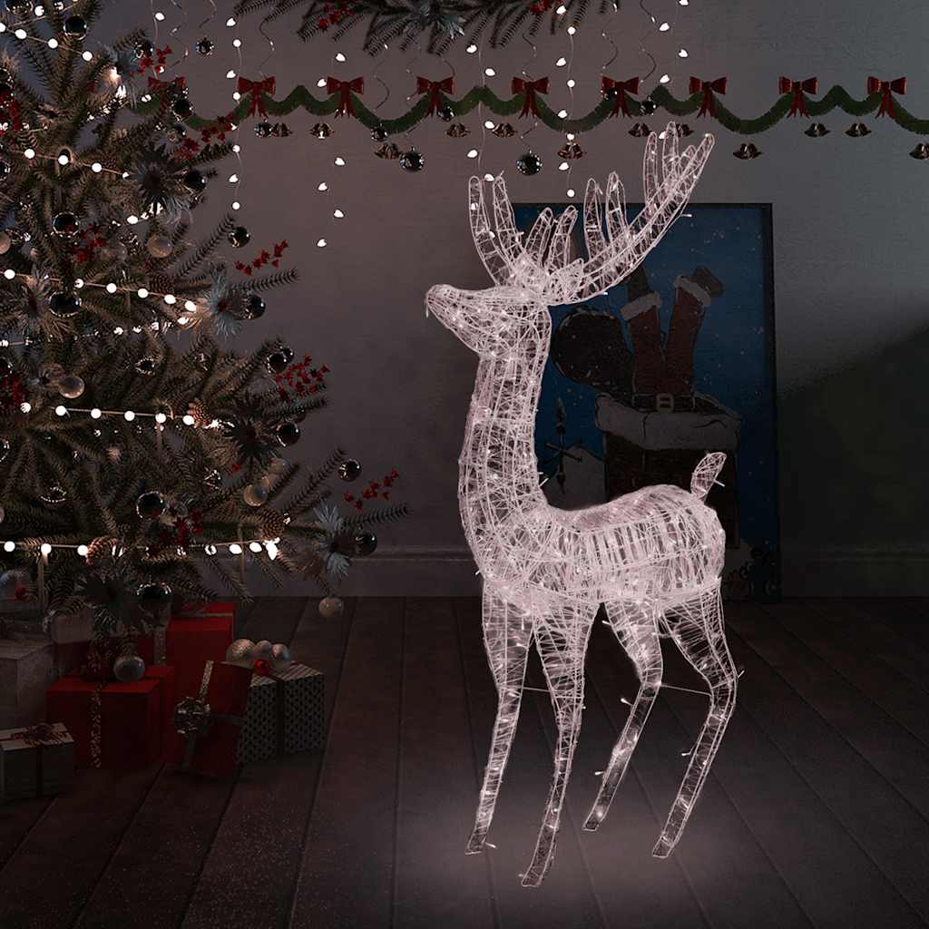 Vetonek Reno navideño acrílico XXL 250 LEDs blanco cálido 180 cm