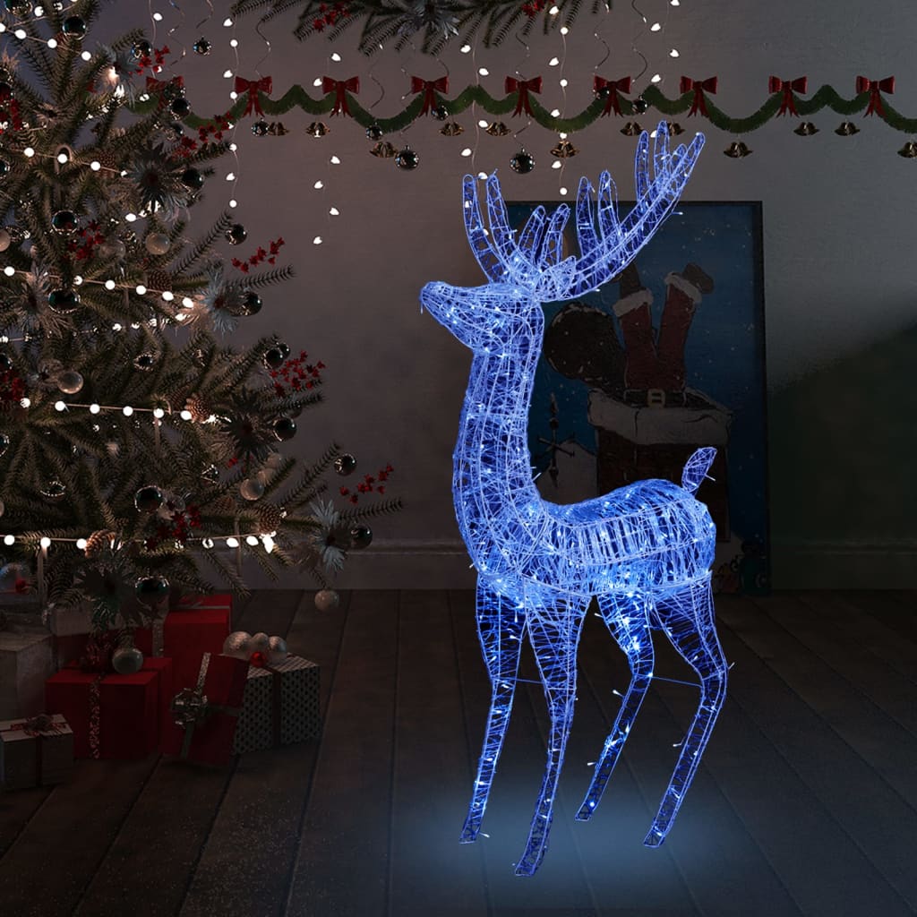 Vetonek Reno navideño acrílico XXL 250 LEDs azules 180 cm